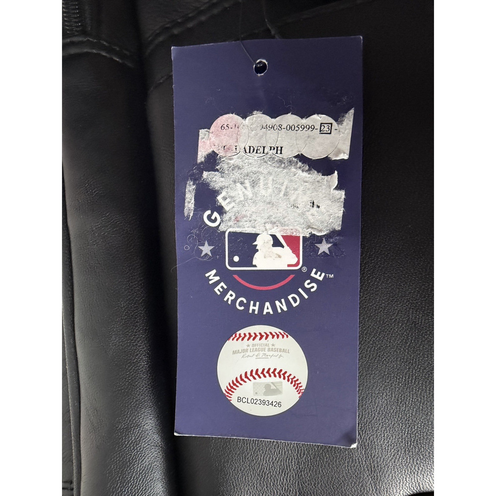 Philadelphia Phillies MLB Black Genuine Leather Backpack Team Logo Laptop Sleeve - Picture 4 of 8